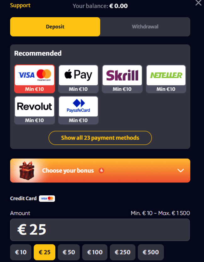 Proces nadoplate HellSpin računa